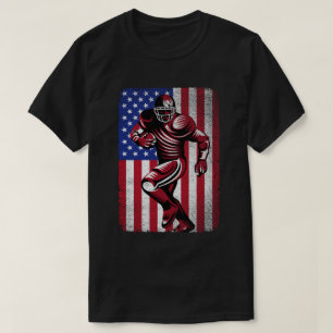 Patriotic Football Älskare 4:e juli amerikanska Fl T Shirt