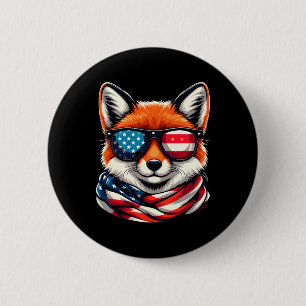 Patriotic Fox USA American Flagga Sungles 4:e Jul Knapp