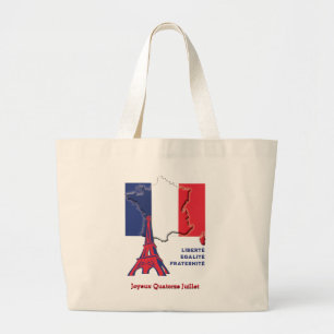 Patriotic Fransk Flagga BASTILLE DAY Jumbo Tygkasse