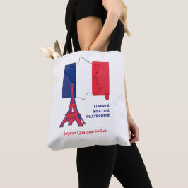 Patriotic Fransk Flagga BASTILLE DAY Tygkasse