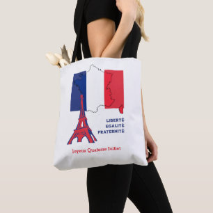 Patriotic Fransk Flagga BASTILLE DAY Tygkasse