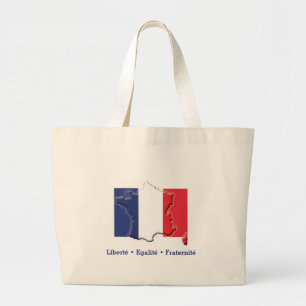 Patriotic FRANSK FLAGGA Liberté Egalité Fraternité Jumbo Tygkasse