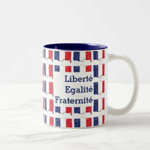 Patriotic FRANSK FLAGGA Liberté Egalité Fraternité Två-Tonad Mugg