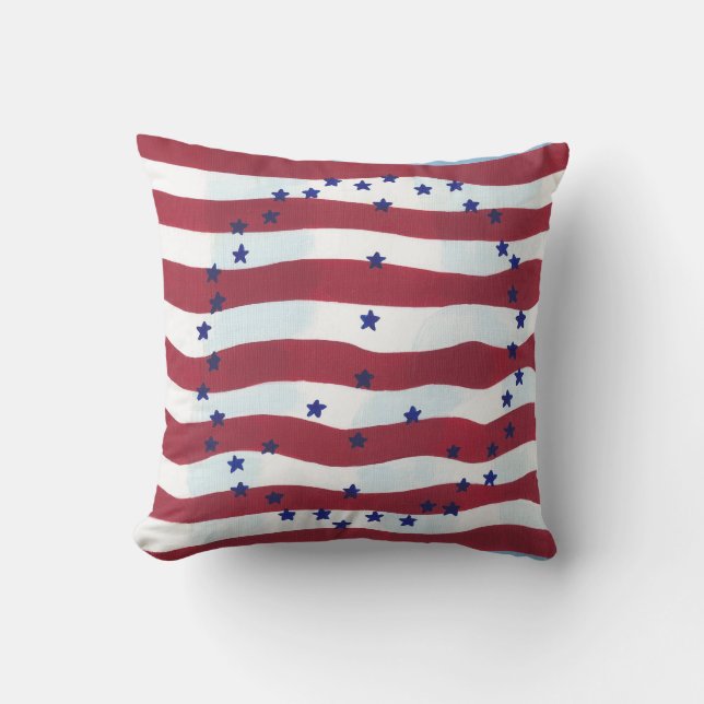Patriotic Fredstecken U S Flagga Pillows Kudde (Framsida)