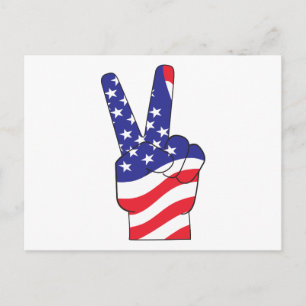 Patriotic Fredstecken USA Vykort