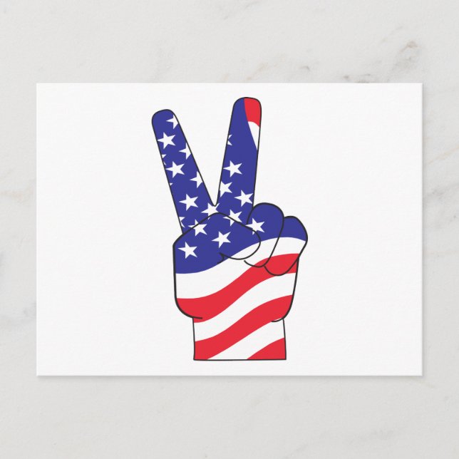 Patriotic Fredstecken USA Vykort (Framsida)