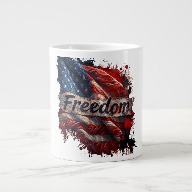 Patriotic "Freedom" Coffee Mug Jumbo Mugg (Framsidan)
