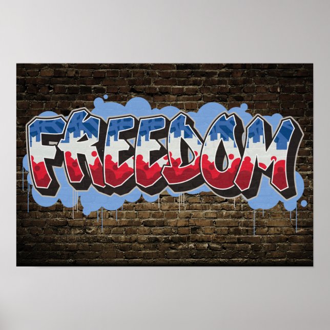 Patriotic Freedom Graffiti Poster (Framsidan)