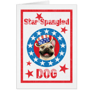 Patriotic Frenchie Card Hälsningskort