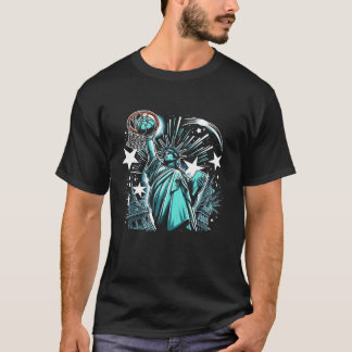 Patriotic Frihetsgudinnan Basketball Player 4:e T Shirt