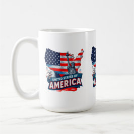 Patriotic Frihetsgudinnan Flagga Designer for USA Kaffemugg