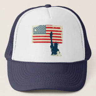 Patriotic Frihetsgudinnan Flagga Hat Truckerkeps