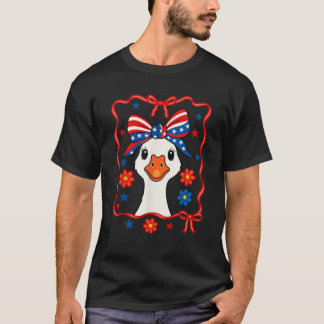 Patriotic Funny Goose America Lycklig 4:e juli Co T Shirt