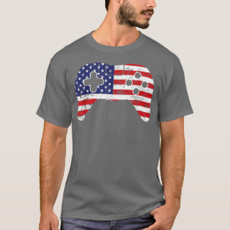 Patriotic Gamer Video Game - USA American Flagga 4 T Shirt