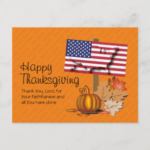 Patriotic Ge tack AMERIKANSK THANKSGIVING Vykort