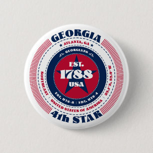Patriotic Georgia Circle med statsinformation Knapp