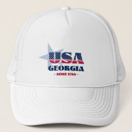 Patriotic Georgia Typography Truckerkeps