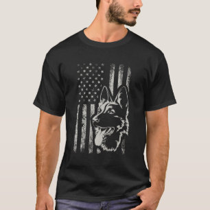 Patriotic Ger Shepherd American Flagga 4:e juli S T Shirt