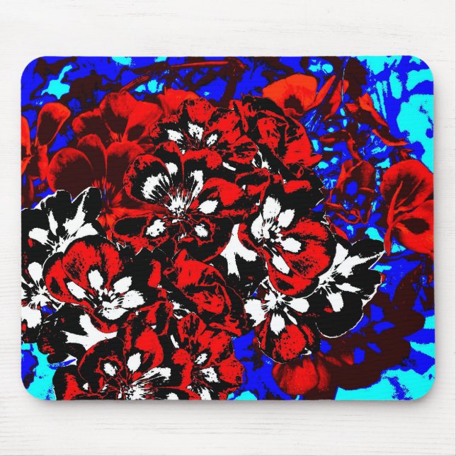 Patriotic Geraniums-Computer Mouse Pad Musmatta (Framsidan)