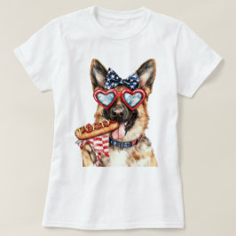 Patriotic German Shephard T Shirt