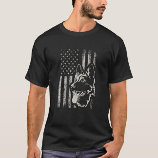Patriotic German-Shepherd AMERICAN FLAG Dog Lover T Shirt