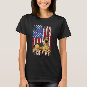 Patriotic German Shepherd American Flagga 4:e Jul T Shirt