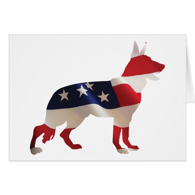 Patriotic German Shepherd Hälsningskort (Framsidan Horizontal)