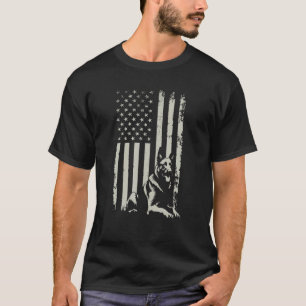 Patriotic German Shepherd Hund American Flagga 4:e T Shirt
