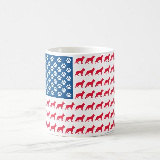 Patriotic German Shepherd Kaffemugg (Center)