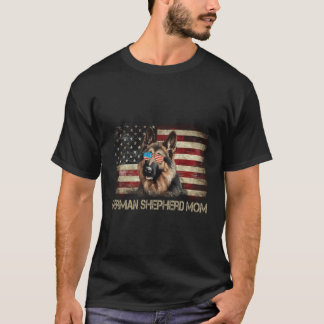 Patriotic German Shepherd Mamma Flagga Amerisa Do T Shirt