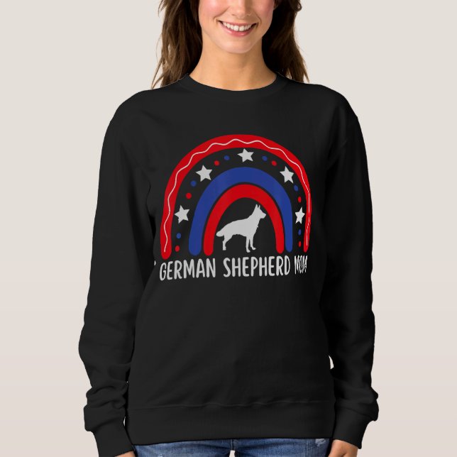 Patriotic German Shepherd Mamma Rainbow Gsd Mamma  T Shirt (Framsida)
