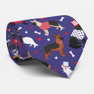 Patriotic German Shepherd Mönster Neck Tie Slips