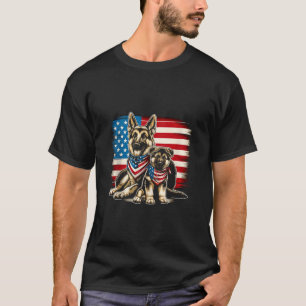 Patriotic German Shepherd Puppy AMERICAN FLAGGA 4: T Shirt