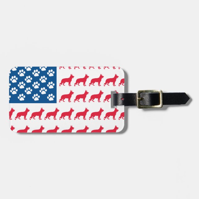 Patriotic German Shepherds Bagagebricka (Horisontell Framsida)