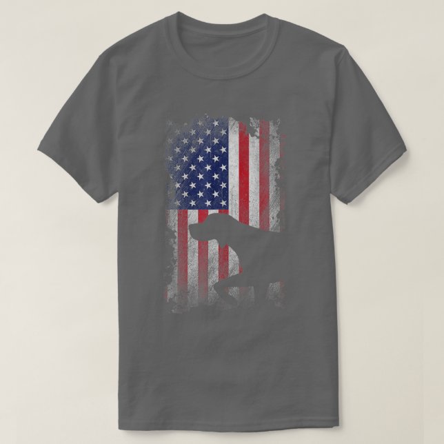 Patriotic German Shorthaired Pointer American Flag T Shirt (Design framsida)