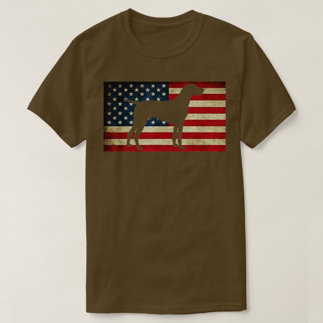 Patriotic German Shorthar Pointer American Flagga T Shirt (Design framsida)