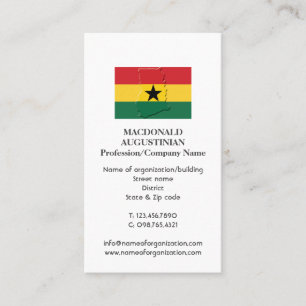 Patriotic GHANA FLAGGA Foto-Affärskort Visitkort
