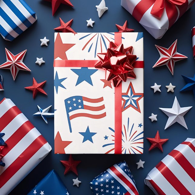 Patriotic Gift Wrap Presentpapper (Skapare uppladdad)