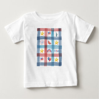 Patriotic Gingham Amerika 4:e juli Sommaren T Shirt