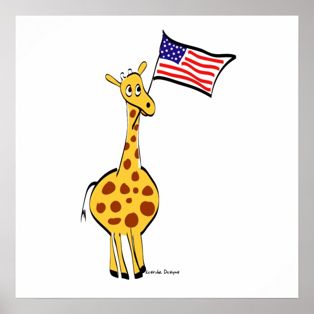Patriotic Giraffe Poster (Framsidan)