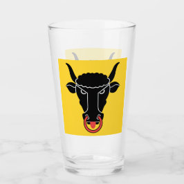 Patriotic glass cup with flag of Uri, Switzerland Glaskopp