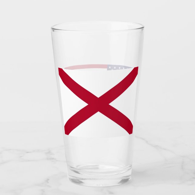 Patriotic glass kopp med flagga Alabama, Förenta s (Framsida)