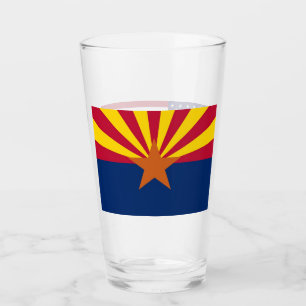 Patriotic glass kopp med flagga av Arizona, USA