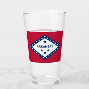 Patriotic glass kopp med flagga av Arkansas, USA