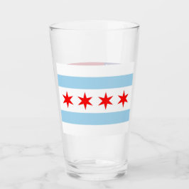 Patriotic glass kopp med flagga Chicago