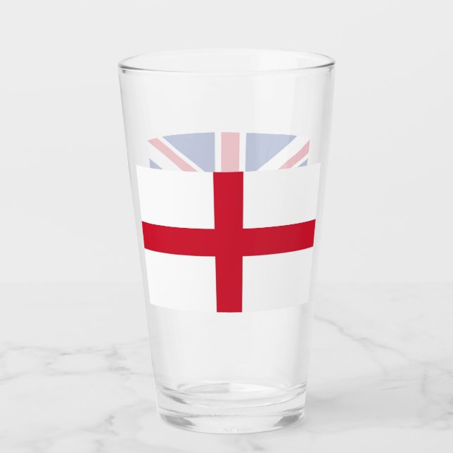 Patriotic glass kopp med flagga England (Framsida)