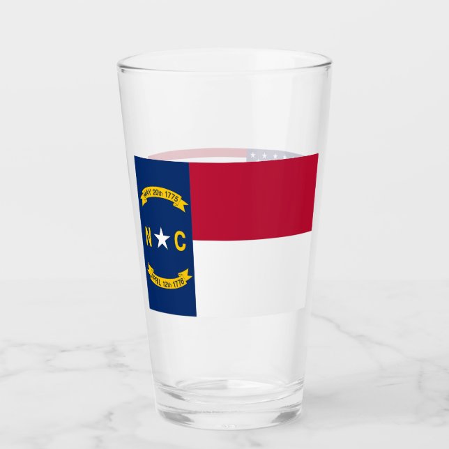 Patriotic glass kopp med flagga North Carolina (Framsida)