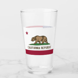 Patriotic glass kopp med flagga of California, USA