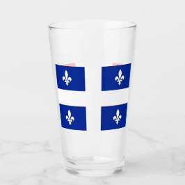Patriotic glass kopp med flagga of Quebec, Kanada
