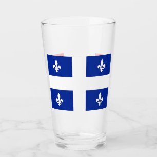 Patriotic glass kopp med flagga of Quebec, Kanada